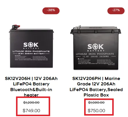 Sokbattery 28% off offer